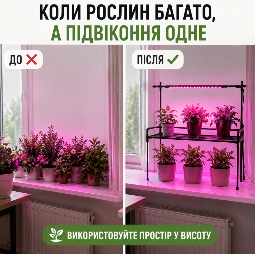 Коли рослин багато, а підвіконня одне